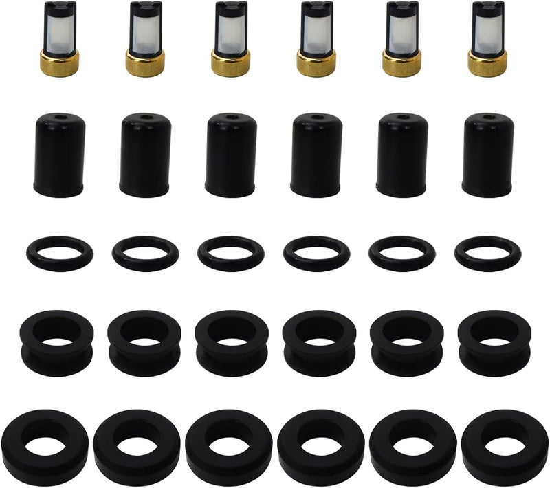 XSPANDER Updated Fuel Injector repair kit Includes O-rings, Pintle Caps, Filters Replacement Set Fit for Toyota 3VZE 3.0 V6 Engines For 4Runner T100 Pickups - Image 1